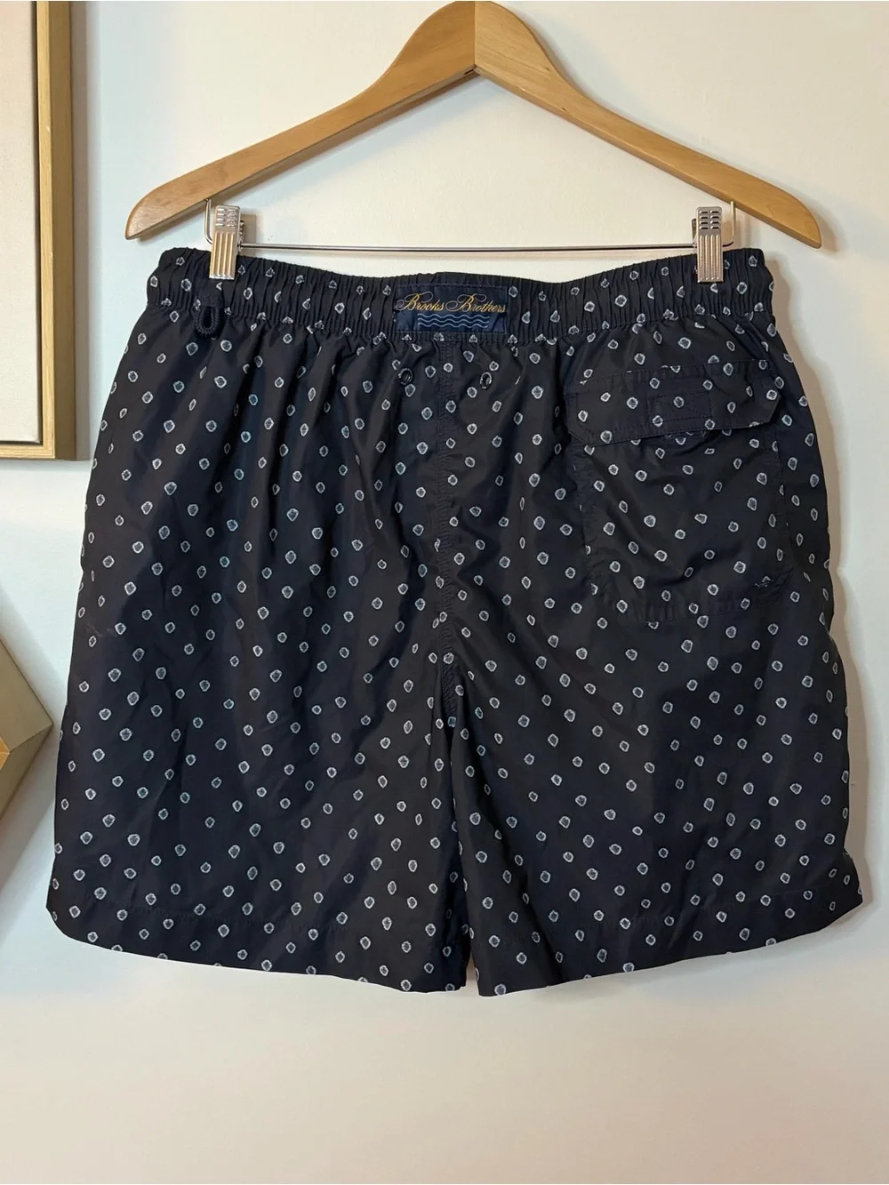 Brooks Brothers Navy Drawstring Swim Shorts Large